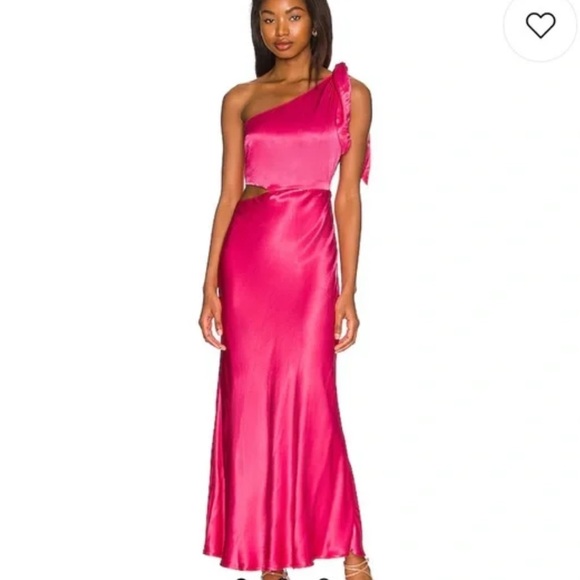 Bardot Audrey one shoulder midi dress, pink, size large - Picture 4 of 13